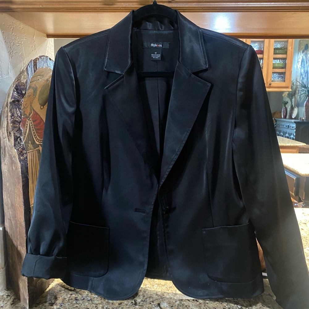 Black Satin Blazer